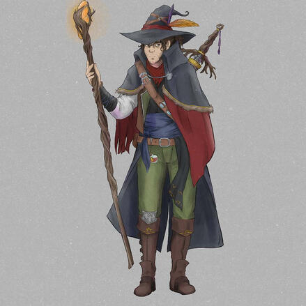 Travelling Mage Amber Staff