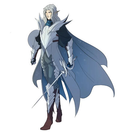 High Elf Silver Armor Rapier