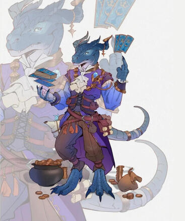 DnD Blue Kobold Gambler