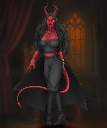 DnD Red Tiefling Woman
